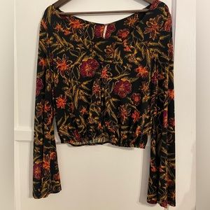 Floral, flared blouse